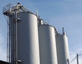 Bulk storage white industrial blending silos