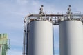 Bulk storage white industrial blending silos