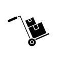 Bulky delivery black icon, vector sign on isolated background. Bulky delivery concept symbol, illustration