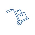 Bulky delivery line icon concept. Bulky delivery flat vector symbol, sign, outline illustration.