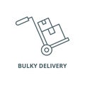 Bulky delivery line icon, vector. Bulky delivery outline sign, concept symbol, flat illustration