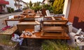 Bulky waste in front of a house in Baden Baden. Baden-Wrttemberg, Germany