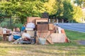 Bulky waste from a roadside apartment closure