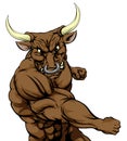 Bull animal sports mascot punching
