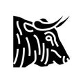 bull animal zoo glyph icon vector illustration Royalty Free Stock Photo