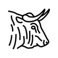 bull animal zoo line icon vector illustration Royalty Free Stock Photo