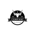 Bull banner logo template Royalty Free Stock Photo