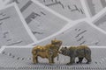 Bull and bear as symbols of stock trading Royalty Free Stock Photo