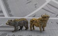 Bull and bear as symbols of stock trading Royalty Free Stock Photo