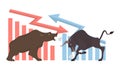 Bull and bear. Royalty Free Stock Photo