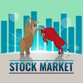 Bull Bear Business Stock Market Background Vector