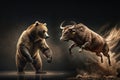 Bull and bear fight