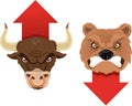 Bull and bear finance economy business trend