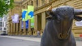 The bull and the bear at Frankfurt Stock Exchange - FRANKFURT, GERMANY - JULY 12, 2022