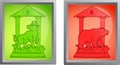 Bull and bear icon set Royalty Free Stock Photo
