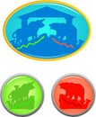 Bull and bear icon set