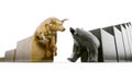 Bull And Bear Trending Graphs Royalty Free Stock Photo