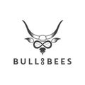 Bull and bee logo concept idea Royalty Free Stock Photo