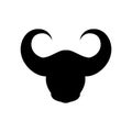 Bull, bison icon silhouette. Buffalo symbol isolated on white background. Vector design. Royalty Free Stock Photo