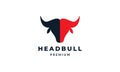 Bull or buffalo or bison head silhouette modern logo vector illustration design Royalty Free Stock Photo