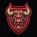 Bull Buffalo Esport Logo Vector Graphic Design illustration Vintage Badge Emblem Symbol and Icon Royalty Free Stock Photo