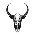 Bull Buffalo Longhorn Skull Vintage logo design sketch.