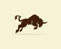 Bull or buffalo, silhouette of a bull, bull vector Royalty Free Stock Photo