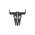 Bull or Buffalo skull icon vector