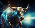 Bull business stock market financial investments.