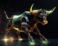 Bull business stock market financial investments.