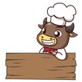 Bull chef lean signage wood