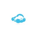 Bull cloud shape vector logo design.