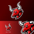 Bull cow animal esport gaming mascot logo template