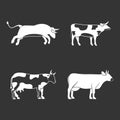 Bull, cow icon set grey vector Royalty Free Stock Photo