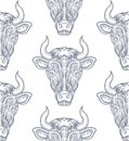 Bull decorative pattern ellement. Royalty Free Stock Photo