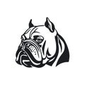 Bull dog face logo of animal head silhouette