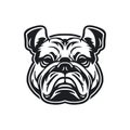 Bulldog face logo of animal head silhouette