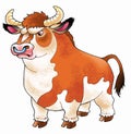 Bull drawing cartoon funny serious horns