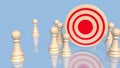 The Bull eye Target Point and chess for Business concept 3d Rendering Royalty Free Stock Photo