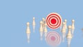 The Bull eye Target Point and chess for Business concept 3d Rendering Royalty Free Stock Photo