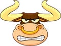 Bull Face Cartoon Character Symbol 2021 Year Of The Ox