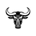 Bull face logo of animal head clip art