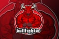 Bull fighter e sport logo vector