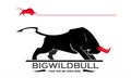 Bull, Bull fighter, Bull icon in black, Bull mascot in red Royalty Free Stock Photo