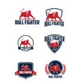 Bull fighter logo variation design