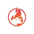 Bull fire vector logo design concept. Royalty Free Stock Photo