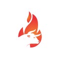 Bull fire vector logo design concept.