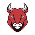 Bull front head animal emblem icon