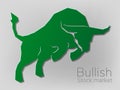 Bull geomatric pattern lowpolygon, Bullish symbols on stock market vector illustration. vector Forex or commodity charts, on