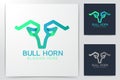 bull, goat, horn logo Designs Inspiration Isolated on White Background Royalty Free Stock Photo